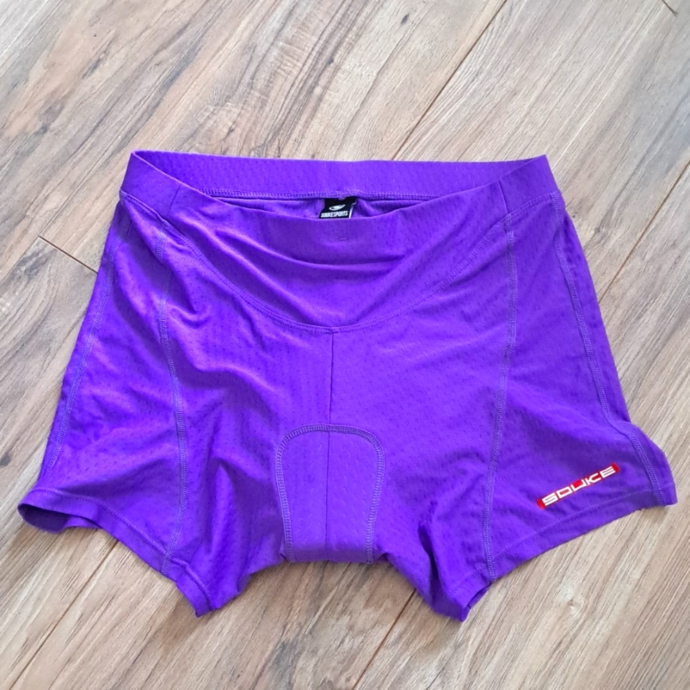Souke Sports Purple Bike Cycling 4D Padded Underwear Shorts Women's Size Large